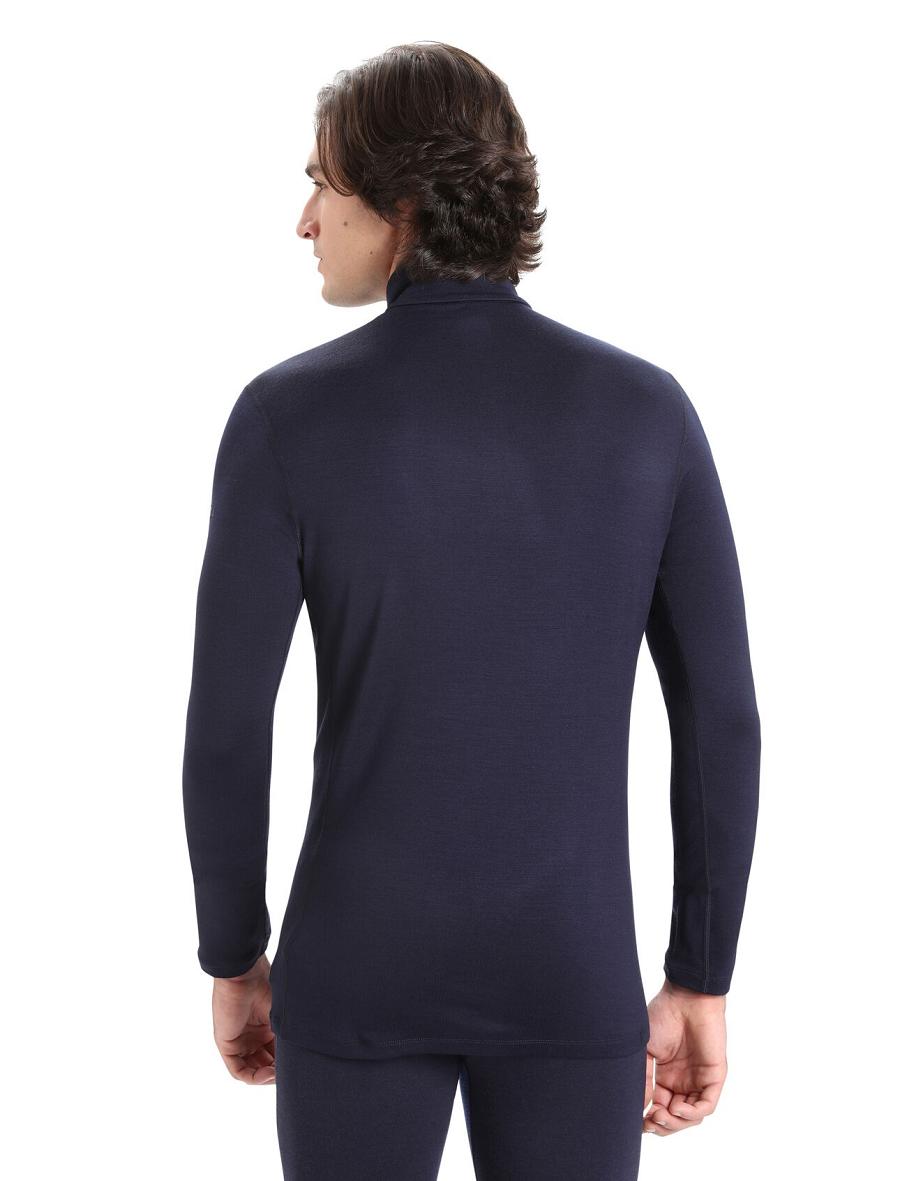 Icebreaker Merino 260 Tech Long Sleeve Half Zip Thermal Top Miesten Base Layers Laivastonsininen | FI 1385OKIR